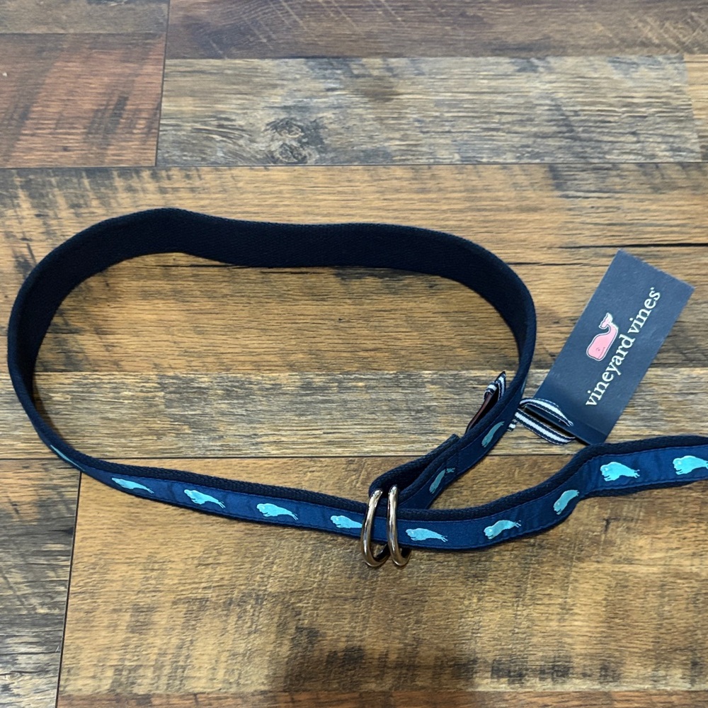 Vineyard Vines Navy Bison‎ Pattern Belt Youth